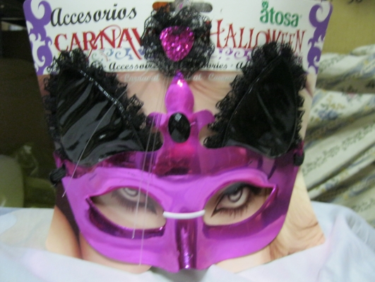 Costume Carnevale MASCHERA GATTO VIOLA